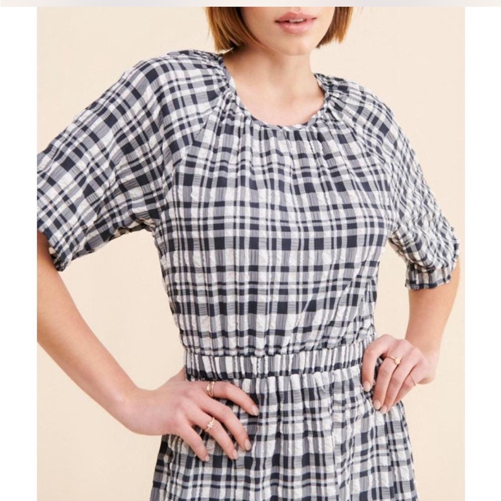 89. FREE PEOPLE Just Female Hamilton Midi Cut Dress in Black Motif NWT $168 - Picture 3 of 16